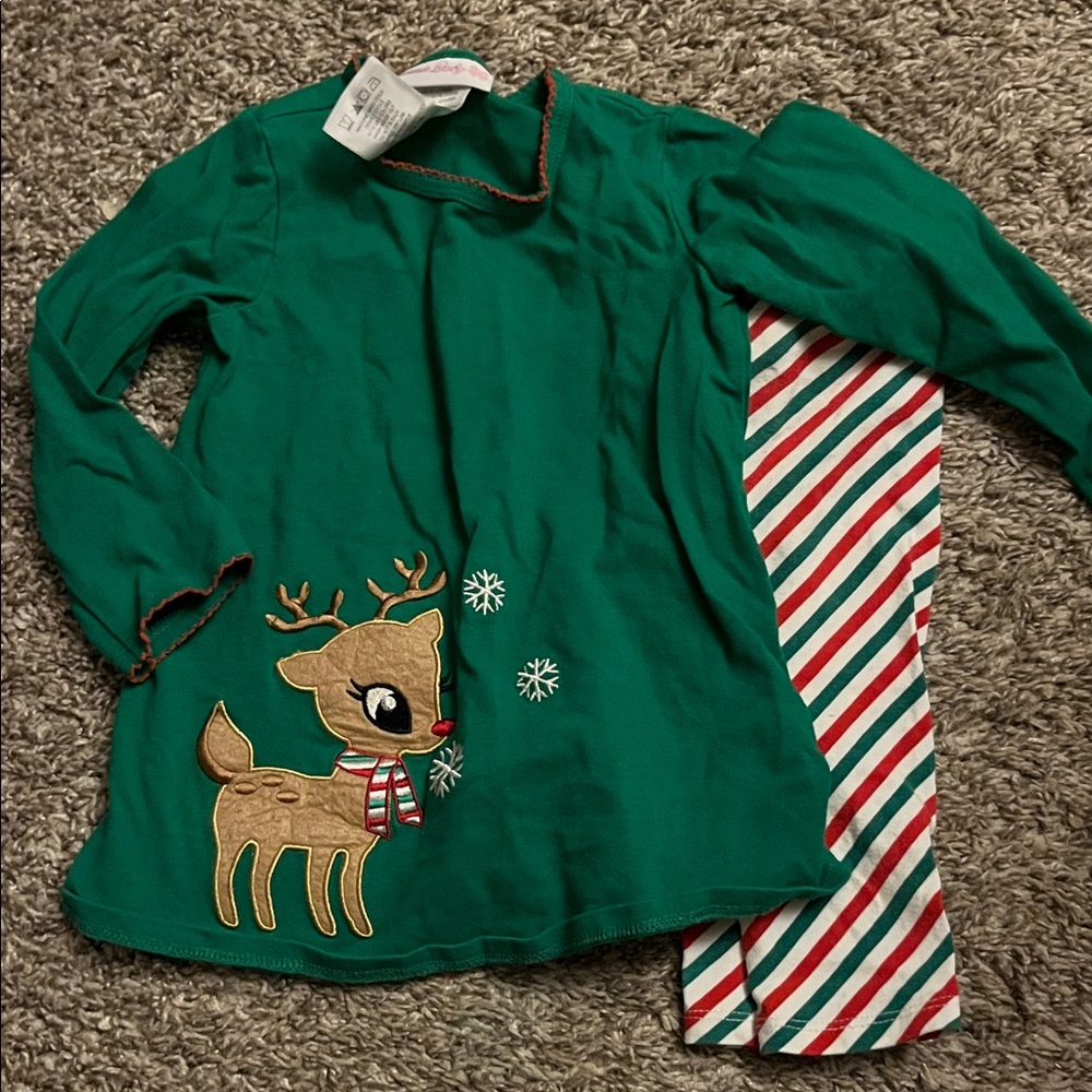 Carter's Festive Green Reindeer Pajama Set
